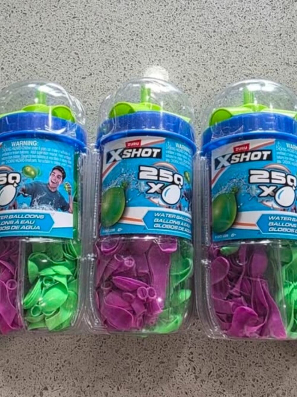 XSHOT Water Warfare 250 Count Pack Water Balloons with Easy Refill Connector